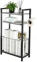Freestanding Toilet Paper Holder with Storage, Bathroom Shelf Stand by Unknown