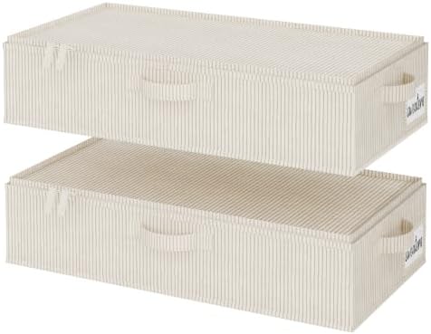 StorageWorks 5 Inch Low Profile Under Bed Clothes Storage Bins with Lids by StorageWorks