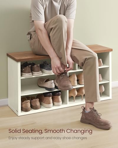 VASAGLE Shoe Bench, Storage Bench, 11.6 x 39.4 x 19.7 Inches - Image 6