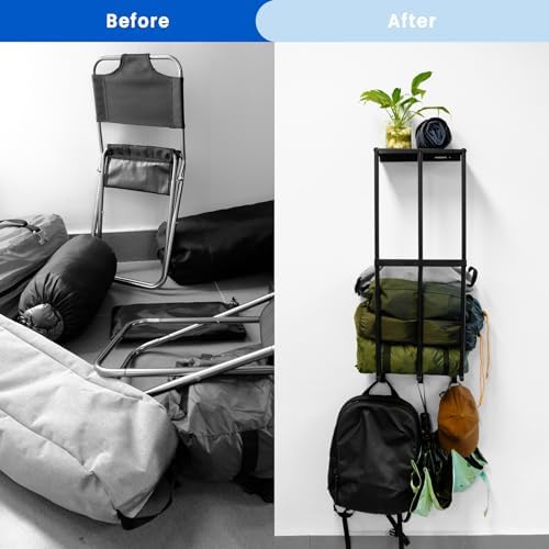 Camping Chair Storage Wall Mount Metal Rack for Garage Organization - Image 7