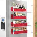 HuggieGems 4 Pack Magnetic Spice Storage Rack Organizer for Refrigerator and Oven, Red Fridge Organizers and Storage by HuggieGems