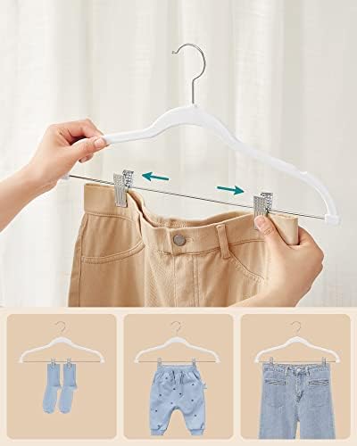 SONGMICS 30-Pack Pants Hangers, Velvet Hanger with Adjustable Clips - Image 3