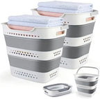 Collapsible Laundry Baskets 42L 2 Pack Pop Up Clothes Hamper for Laundry by ALYSTER