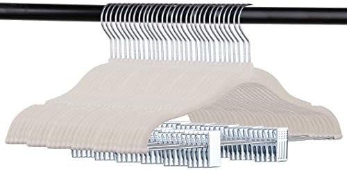 Tosnail 30 Pack Kids Velvet Hangers Children's Clothes Hangers Baby Hangers with Clips - Cream by Tosnail