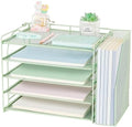 AUPSEN Desk Organizers and Accessories, 5-Tier Desktop Paper File Organizer with Removable File Holder, Desk Accessories & Workspace Organization for Home Office Supplies (Mint) by AUPSEN