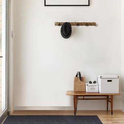 Coat Rack Wall Mounted, Antique Brass Zinc Alloy with 5 Hooks - Image 5