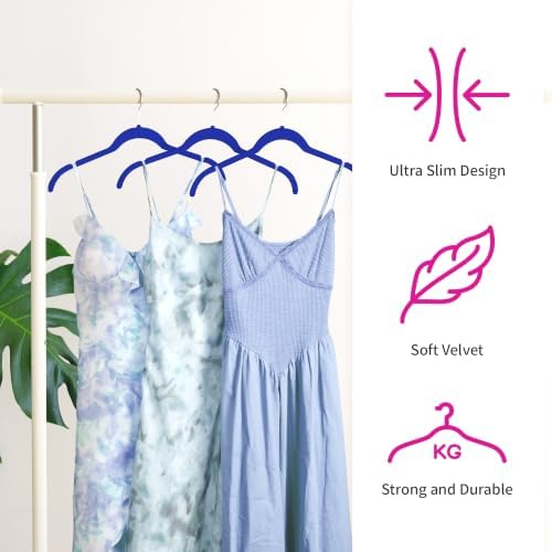 Velvet Hangers 30 Pack, Non-Slip Slim Felt Clothes Hangers, Navy Blue - Image 4