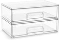 Sorbus Clear Stackable Storage Drawers (2 Pack, 12.1'' Wide) by Sorbus