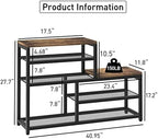 Shoe Rack Bench Shoe Storage Organizer with Seat, 5-Tier Industrial Free Standing Shoe Rack for Entryway, Narrow Shoe Rack Organizer Shelves for High Heels, Entryways, Hallways, Closets,Brown - Image 3
