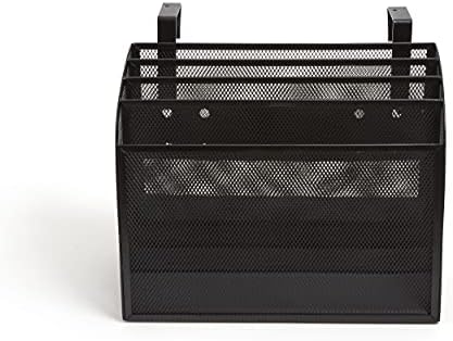 TRU RED Mesh Letter Wall File, 4-Pocket Hanging Organizer, Black by TRURED