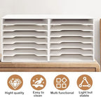 2PCS 7 Tiers 12" x 12" Scrapbook Paper Storage, Cardstock File Organizer with Adjustable Shelves, Construction Paper Organizer, Desktop File for Home Office School Classroom, White Wood Material - Image 5