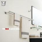 JQK Double Bath Towel Bar, 33 Inch 304 Stainless Steel Thicken 0.8mm Towel Rack for Bathroom, Towel Holder Polished Chrome Wall Mount, Useable Length 30 Inch, TB100L30-CH - Image 5