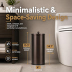 [2023 Upgraded Version] HUJI Rust Resistant Stainless Steel Toilet Paper Roll Canister Holder w/Removable Base for Bathroom Storage (1 Pack, Toilet Paper Canister) (Bronze) - Image 4