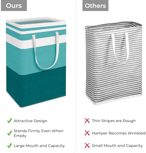 HomeHacks 2 Pack Large Laundry Baskets, Laundry Hampers Bags (Green 88Lx2) - Image 3