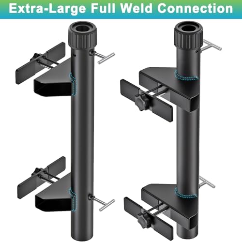 Dolibest Heavy-Duty Railing Umbrella Mount, Fits 1“-1.9” Poles, All-Welded Steel Mount Umbrella Holder with Sleeves, Space-Saving Deck Umbrella Holder, Outdoor Shade Holder for Porch & Patio, Black - Image 5