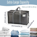 VENO 10 Pack Heavy Duty Moving Bags, Extra Large Storage Bags with Reinforced Handles & Strong Zippers, Foldable & Reusable Moving Box Alternative for Clothes & Dorm Storage - Image 4