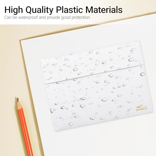 Plastic Envelopes Folders 12mil Heavy Duty, for A4 Letter Size Paper, with Snap Closure Pack, Paperwork Plastic Wallets Document Organizer (25 Pack - White, Horizontal) - Image 7