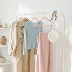 ManGotree Velvet Coat Hangers with 360° Swivel Gold Hook 48 Pack Light Pink - Image 7