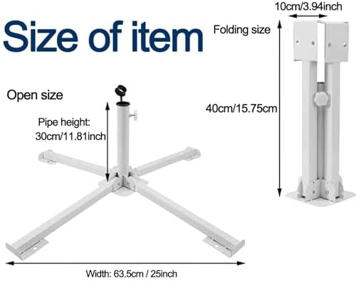 2Pack Foldable Portable Beach Umbrella Stand-Portable Patio Umbrella Base Holder,Outdoor Sunshade Anchor Size Plus Thickened,Rust Free Tempered Iron Umbrella Stand for Courtyard,Beach,Grass - Image 6
