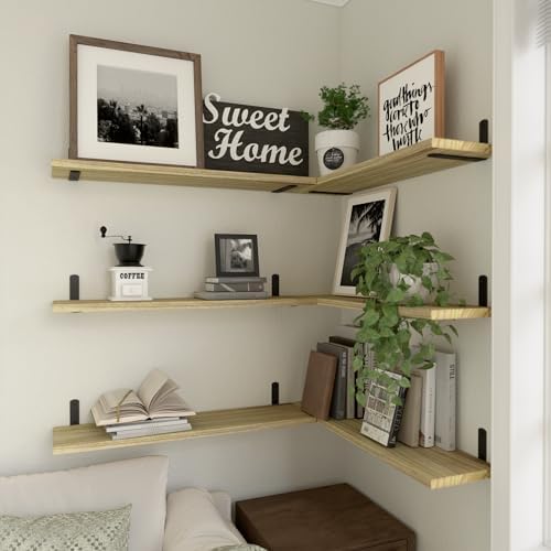 WOPITUES 24'' Long Floating Shelves for Wall Decor & Storage, Rustic Brown - Image 5