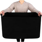 MINTWOOD Design 22in Extra Large Blanket Basket Holder Living Room, Rectangle Rope Woven Storage Basket with Handles for Laundry, Pool Towels, and Shoes, Dog Toy Organizer Bin Box, Full Black by MINTWOODDesign