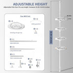 360° Rotating Tension Pole Caddy – 4-Tier Corner Shower Organizer, Height Adjustable 33"–124", Space-Saving for Bathroom, Kitchen Counter, Cabinet Gaps & Bathtub (white) - Image 2