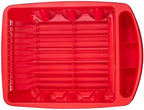 Tribello Sink Dish Drying Rack, Heavy Duty Hard Plastic Sink Set with Drainer (Red) - Image 4