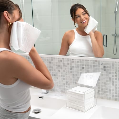 CLEAN SKIN CLUB Clear Acrylic Box for Clean Towels XL (NOT Included), Container For 50 Disposable Clean Towels XL, Face Towelettes Bathroom Counter Storage, Bin for Cleansing Facial Dry Wipes - Image 6