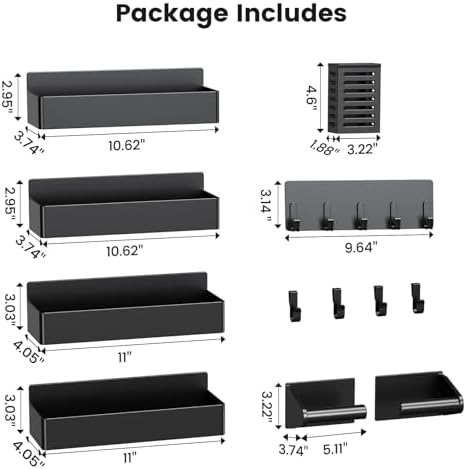 Mystozer Magnetic Spice Rack for Refrigerator Black, 7 Pack - Image 6