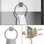 RUACQ Brushed Nickel Toilet Paper Holder & Towel Ring, Bathroom Accessories - Image 5