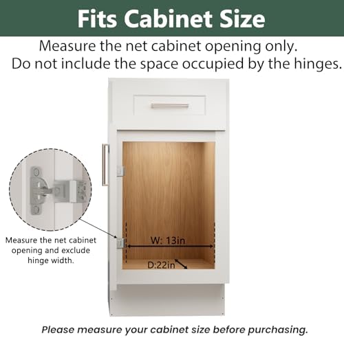 LOVMOR Pull Out Cabinet Organizer 12½" W x 21½" D, Kitchen Cabinet Pull Out Shelves Slide Out Storage - Image 4