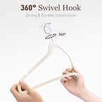 Velvet Hangers 200 Pack, 17.5" Non-Slip Clothes Hangers, Ivory - Image 7