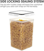 Vtopmart Extra Large Tall Airtight Food Storage Containers, 4 Pieces 5.9qt/6.5L Plastic PBA Free Kitchen Pantry Canister for Spaghetti, Flour and Baking Supplies, with 24 Labels, Black (Pack of 2) - Image 3