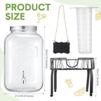 FillTouch 3 Gallon Drink Dispenser with Stand Glass Beverage Dispenser Drink Dispensers with Lid 18/8 Stainless Steel Spigot for Picnics, BBQ, Parties and Daily (Chalkboard Style,Metal Stand) - Image 2