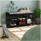 2-Tier Shoe Rack Bench with Flip-Top Storage, 36" Entryway Bench with Seat - Image 3