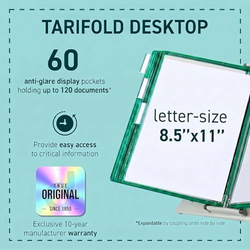 Tarifold Desktop Reference Display System, 60 Pockets, Green - Image 2