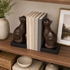 Comfy Hour 6.8 Inch Cat Bookends for Shelves, Cat Statue, Set of 2 - Image 2