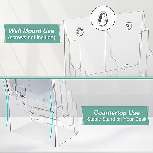 Argvey 4-Tier Brochure Holder 8.5 x 11, Desktop Literature & File Organizer - Image 5