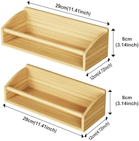 Mystozer 2 Pack Magnetic Spick Rack for Refrigerator, Bamboo Wood - Image 6