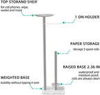 FEILERN Toilet Paper Holder Stand for Bathroom Floor Standing Toilet Roll Dispenser Storages 4 Reserve Rolls, with Top Storage Shelf for Cell Phones, Wipe, Wallet and More(Marble Brush Nickel) - Image 2