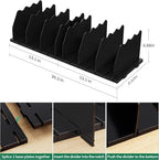 SPACEKEEPER Shelf Divider for Closet,2 Pcs Adjustable Purse Organizer,Black - Image 2