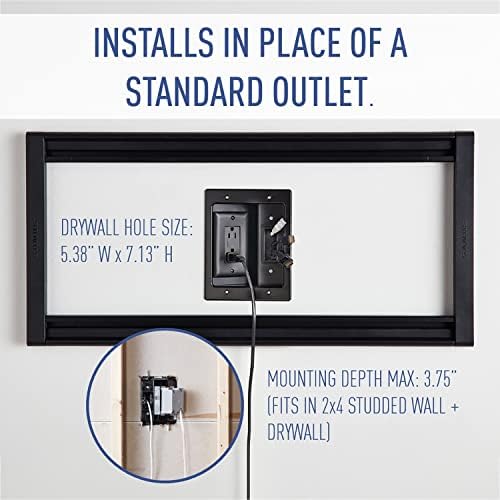 Legrand - On-Q in-Wall TV Cable Management Kit, Recessed Power & Low Voltage Bridge for TVs, UL Listed DIY Wire Hider Solution, HT2102BKV1, Black - Image 5