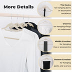 Ivory Velvet Hangers, Stackable Hanger with Non Slip Felt Fabric - Image 5