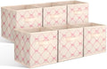 Geelin 6 Pcs Beige Bow Cube Storage Bins 11 in Storage Basket with Handle by Geelin