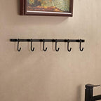 WINCASE Bronze Towel Hooks, Bathroom Rail Hook Rack Wall Mounted, Antique Oil Rubbed Brass Cloth Coat Rack with 6 Hooks Farmhouse - Image 3