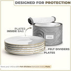 Sorbus China Storage Containers, Dinnerware Storage Set (8 Piece, Gray) - Image 4