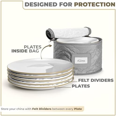 Sorbus China Storage Containers, Dinnerware Storage Set (8 Piece, Gray) - Image 4