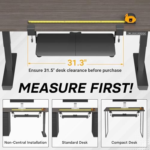 BONTEC Under Desk Keyboard Tray, Pull-Out Keyboard & Mouse Platform - Image 4