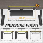 BONTEC Under Desk Keyboard Tray, Pull-Out Keyboard & Mouse Platform - Image 4