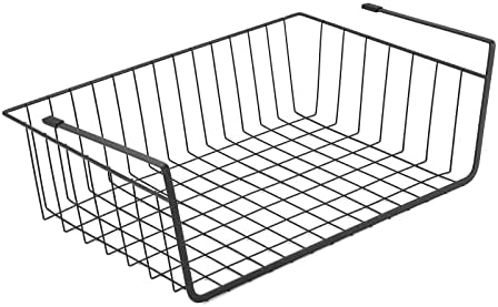 Under Shelf Basket, 6PCS Hanging Storage Basket for Pantry Cupboard Laundry Room Slide-in Baskets Organizer for Kitchen Counter Desk Bookshelf, Space Saving, Easy to Install, Black - Image 2